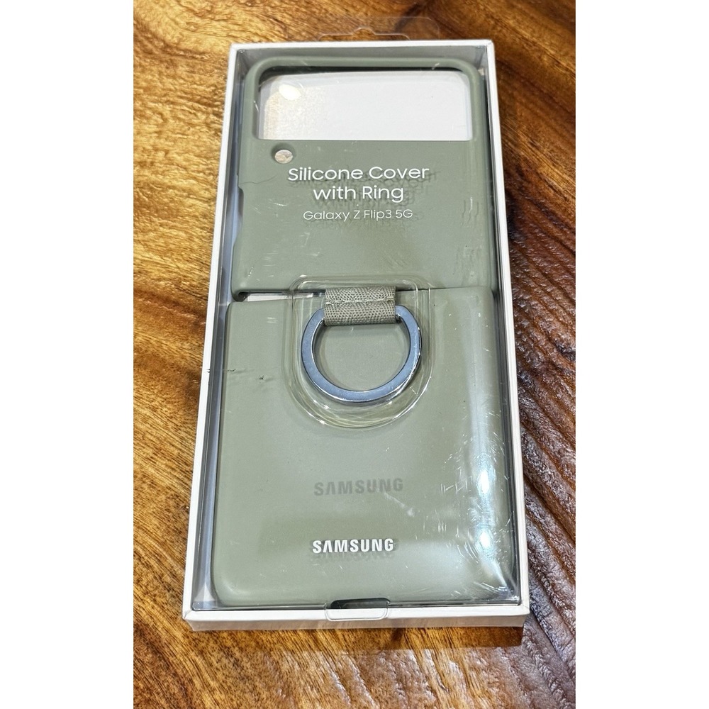 Samsung Olive Green Cover with Ring for Galaxy Z Flip3 5G, New